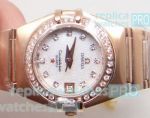 Replica Omega Constellation White Dial Diamond Bezel Watch